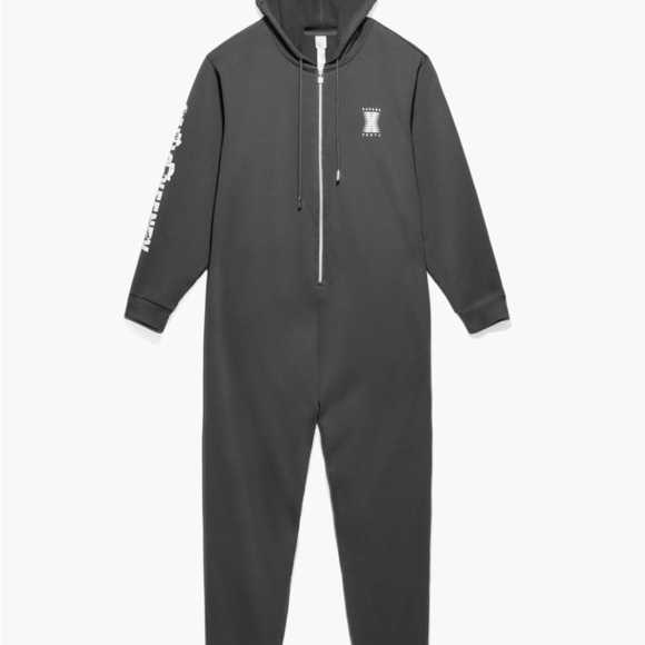 Savage X Fenty Forever Showgirl Hooded Onesie Darknight Grey Size Small Jumpsuit - Picture 2 of 15